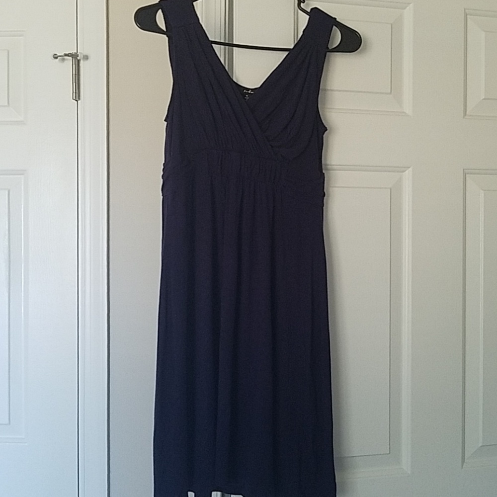 Short navy blue cinch-waist dress